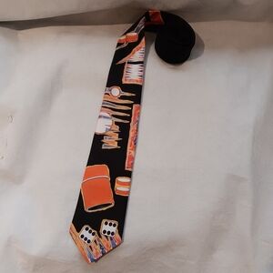 Vintage Ralph Marlin Backgammon Mens Neck Tie Board Dice